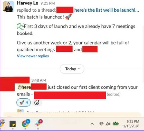 7 meetings booked in the first 3 days